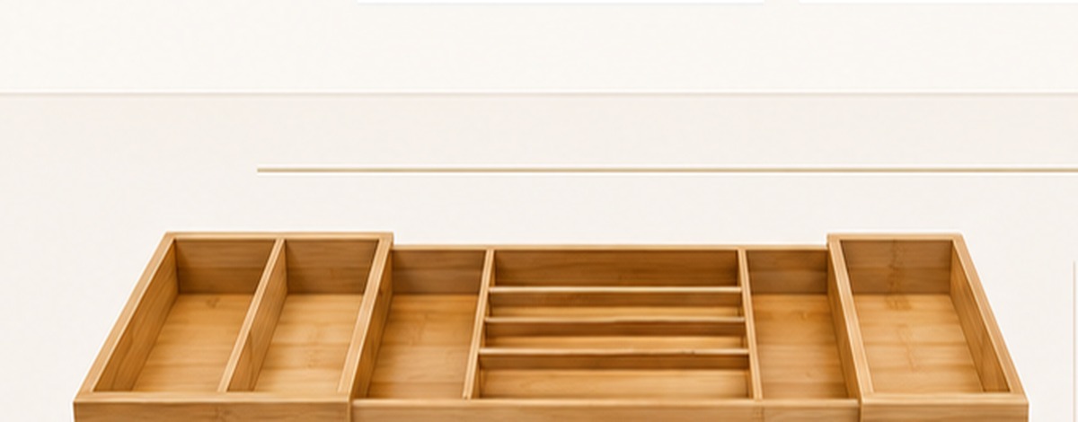 Expandable bamboo drawer organizer concept